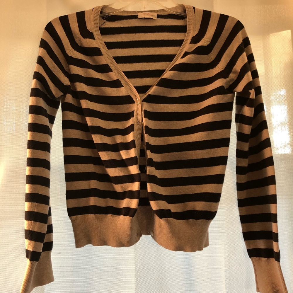 Cropped striped cardigan